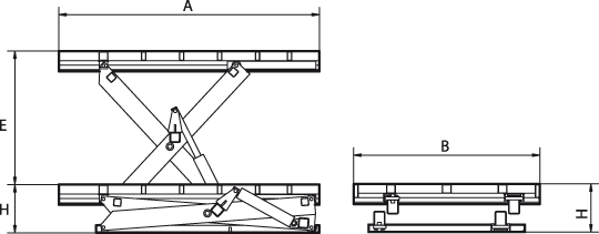 Serie 1S ad un pantografo, per carico automezzi, con transpallet manuale